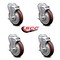 Service Caster 5 Inch Maroon Polyurethane Wheel Swivel Bolt Hole Caster Set with Brake SCC SCC-BH20S514-PPUB-MRN-TLB-4 - alternate 3